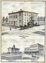 American House, Public Shcool Building, American Block, Olathe, Johnson County, Johnson County 1874